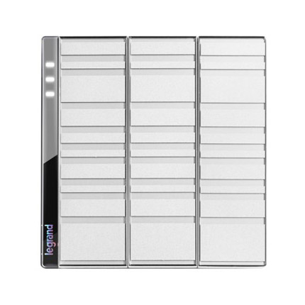 羅格朗legrand10AX三位單極帶LED開關-晶灰紋